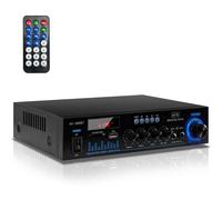 1000W Amplificateur Hifi, 2 Canaux Ampli Bluetooth 5.0 Rms 60 W X2 Stereo Pour Les Enceintes Domestiques Enceinte Hifi Avec Contrôle Des Basses Et Des Aigus Sd Usb Fm 12V / 220V Avec Télécommande Ir