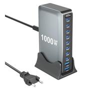 1000W USB C Chargeur Station de Recharge 10 Ports Type C 140W 100W pour MacBook Pro, MacBook Air, Samsung Galaxy, iPhone, iPad, HP, Lenovo ThinkPad Yoga, Ordinateur Portable, Tablette