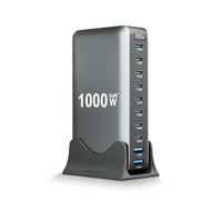 1000W USB C Chargeur Station de Recharge 10 Ports Type C 140W 100W pour MacBook Pro, MacBook Air, Samsung Galaxy, iPhone, iPad, HP, Lenovo ThinkPad Yoga, Ordinateur Portable, Tablette