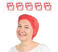 1000x ARNOMED® Charlotte Cheveux Jetable 52 cm Rouge, Filet Cheveux Plastique pour OP, Cuisine & Hygiène, Bonnet à Usage Unique, Charlotte Alimentaire de Protection des Cheveux en Tissu