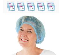 1000x ARNOMED® Charlotte Cheveux Jetable 55 cm Bleu, Filet Cheveux Plastique pour OP, Cuisine & Hygiène, Bonnet à Usage Unique, Charlotte Alimentaire de Protection des Cheveux en Tissu