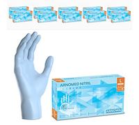 1000x ARNOMED® Gants en nitrile taille L Bleu clair, Gants à usage unique pour chirurgie & laboratoire, Gants en nitrile sans poudre & sans latex, Moufles en nitrile XS, S, M, L, XL, XXL