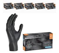 ARNOMED Gants nitrile taille L, gant nitrile noir, 1000 pcs (10 boîtes), gants noir jetable non poudrés & sans latex, gants noir, gants de cuisine jetables, gants jetables noir XS, S, M, L, XL, XXL