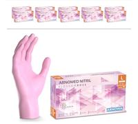 1000x ARNOMED® Gants en nitrile taille L Rose, Gants à usage unique pour chirurgie & laboratoire, Gants en nitrile sans poudre & sans latex, Moufles en nitrile XS, S, M, L, XL, XXL