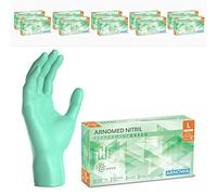1000x ARNOMED® Gants en nitrile taille L Vert, Gants à usage unique pour chirurgie & laboratoire, Gants en nitrile sans poudre & sans latex, Moufles en nitrile XS, S, M, L, XL, XXL
