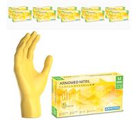 1000x ARNOMED® Gants en nitrile taille M Jaune, Gants à usage unique pour chirurgie & laboratoire, Gants en nitrile sans poudre & sans latex, Moufles en nitrile XS, S, M, L, XL, XXL