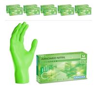 1000x ARNOMED® Gants en nitrile taille M Vert, Gants à usage unique pour chirurgie & laboratoire, Gants en nitrile sans poudre & sans latex, Moufles en nitrile XS, S, M, L, XL, XXL