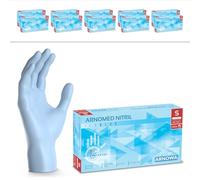 1000x ARNOMED® Gants en nitrile taille S Bleu clair, Gants à usage unique pour chirurgie & laboratoire, Gants en nitrile sans poudre & sans latex, Moufles en nitrile XS, S, M, L, XL, XXL