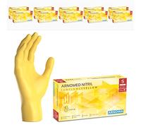 1000x ARNOMED® Gants en nitrile taille S Jaune, Gants à usage unique pour chirurgie & laboratoire, Gants en nitrile sans poudre & sans latex, Moufles en nitrile XS, S, M, L, XL, XXL