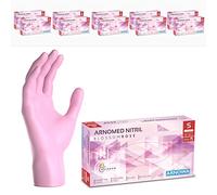 1000x ARNOMED® Gants en nitrile taille S Rose, Gants à usage unique pour chirurgie & laboratoire, Gants en nitrile sans poudre & sans latex, Moufles en nitrile XS, S, M, L, XL, XXL