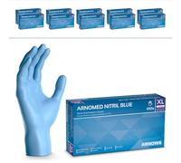 ARNOMED Gants nitrile taille XL, gant nitrile bleu, 1000 pièces gants jetable non poudrés & sans latex, gants de cuisine et mecanique jetables, gant en nitrile jetables en XS, S, M, L, XL & XXL