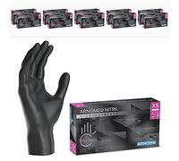 1000x ARNOMED® Gants en nitrile taille XS Noir, Gants à usage unique pour chirurgie & laboratoire, Gants en nitrile sans poudre & sans latex, Moufles en nitrile XS, S, M, L, XL, XXL