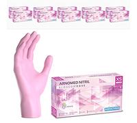 1000x ARNOMED® Gants en nitrile taille XS Rose, Gants à usage unique pour chirurgie & laboratoire, Gants en nitrile sans poudre & sans latex, Moufles en nitrile XS, S, M, L, XL, XXL