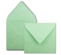 1000x Enveloppes carrées vert menthe (vert) - 15,5 x 15,5 cm - sans fenêtre, à collage humide - 110 g/m² - Pour les cartes d'invitation à un mariage, un anniversaire et plus -Serie FarbenFroh