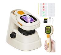 1000X Microscope Numérique Portable pour Enfant: Mini Microscope de Poche avec écran HD 2 Pouces, Lames, Support Amovible et Kit Expérience - Loupe de Portable, Cadeau STEM for Kids 5-12