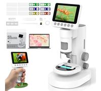 1000X Microscope Numérique Portable pour Enfants - Écran 4K 2,0", Electronique, Rechargeable, avec Kit de Lames - Apprentissage Scientifique pour Adultes et Enfants