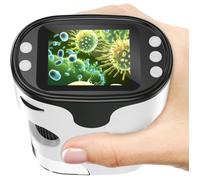 1000X Microscope Numérique Portable pour Enfants - Écran 4K 2,0"", Electronique, Rechargeable,Kit de Lames Mini Scope de Poche Blanc