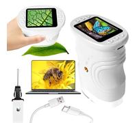 1000X Microscope Numérique Portable pour Enfants,Microscope de Poche éclairé par LED pour Enfants,Microscopes NuméRique pour 2.0" IPS Pouces, Cadeau Fille 4-12 Ans Garcon (Blanc)