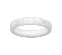 1001 Bijoux Alliance 1/2 jonc 4mm céramique blanche facettee + écrin (offert) - tour de doigt 58