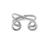 1001 Bijoux Bague acier croisée 3 fils ouverte réglable + écrin (offert)