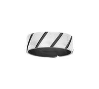 1001 Bijoux Bague argent 925‰ patiné ruban 7mm trait en biais réglable + écrin (offert) + Certificat d'Authenticité Argent 925‰