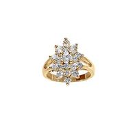 1001 Bijoux Bague plaqué or marquise oxydes blancs + écrin (offert) - tour de doigt 52