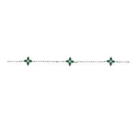 1001 Bijoux Bracelet acier 3 fleurs résine vert 16+3cm + écrin (offert)
