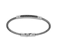 1001 Bijoux Bracelet acier câble noir + écrin (offert)