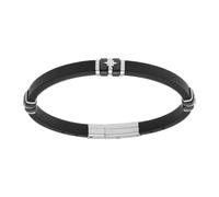 1001 Bijoux Bracelet acier caoutchouc noir PVD noir 3 motifs étoiles 21.5cm régalble 20cm et 18.5cm + écrin (offert)