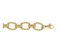 1001 Bijoux Bracelet acier doré mailles ciselées 17+3cm + écrin (offert)