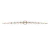 1001 Bijoux Bracelet acier doré perles imitation blanches 16+3cm + écrin (offert)