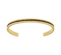 1001 Bijoux Bracelet acier doré rigide homme avec oxydes noirs + écrin (offert)