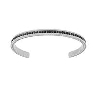 1001 Bijoux Bracelet acier rigide homme avec oxydes noirs + écrin (offert)
