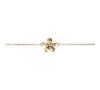 1001 Bijoux Bracelet argent 925‰ doré fleur et oxydes blancs sertis 16+3cm + écrin (offert) + Certificat d'Authenticité Argent 925‰