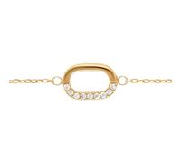 1001 Bijoux Bracelet argent 925‰ doré oxydes blancs sertis 15+3cm + écrin (offert) + Certificat d'Authenticité Argent 925‰