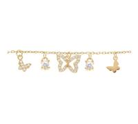 1001 Bijoux Bracelet argent 925‰ doré pampilles papillons oxydes blancs sertis 15+3cm + écrin (offert) + Certificat d'Authenticité Argent 925‰