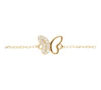 1001 Bijoux Bracelet argent 925‰ doré papillon oxydes blancs sertis 40+5cm + écrin (offert) + Certificat d'Authenticité Argent 925‰