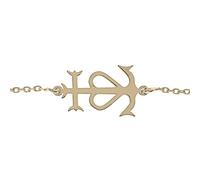 1001 Bijoux Bracelet argent 925‰ et dorure jaune croix camarguaise 15+3cm + écrin (offert) + Certificat d'Authenticité Argent 925‰