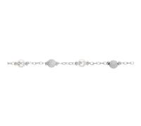 1001 Bijoux Bracelet argent rhodié (Argent 925‰ + protection Rhodium) boules givrées et perles blanches imitation 16+3cm + écrin (offert) + Certificat d'Authenticité Argent 925‰