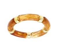 1001 Bijoux Bracelet extensible résine ambre miel et résine doré + écrin (offert)