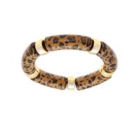 1001 Bijoux Bracelet extensible résine leopard et résine doré + écrin (offert)