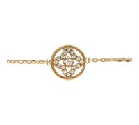 1001 Bijoux Bracelet plaqué or cercle avec fleur oxydes blancs 15.5+2.5cm + écrin (offert)