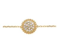 1001 Bijoux Bracelet plaqué or cercle boules pavé oxydes blancs 15+5+2.5cm + écrin (offert)