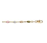 1001 Bijoux Bracelet plaqué or pierres ovales tutti frutti 16+3cm + écrin (offert)