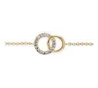 1001 Bijoux Bracelet vermeil (Or sur Argent) 2 cercles entremelés pierres blanches 16+1+1cm + écrin (offert)
