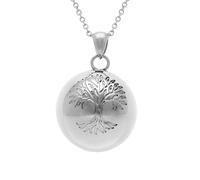 1001 Bijoux Collier acier bola de grossesse rond 21mm Arbre de Vie 90+20cm + écrin (offert)