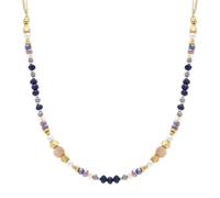 1001 Bijoux Collier acier doré boules verre 4mm faceté perles imitation et pierre de lune 40+10cm + écrin (offert)