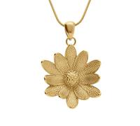1001 Bijoux Collier acier pendentif fleur diamètre 20 mm 40+5cm + écrin (offert)