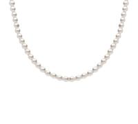 1001 Bijoux Collier acier perles blanches imitation 40.5+5.5cm + écrin (offert)