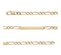 1001 Bijoux Gourmette 1+2 prestige 4mm vermeil (Or sur Argent) 18cm + écrin (offert)